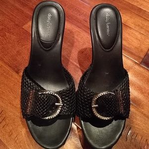 Black heeled sandals